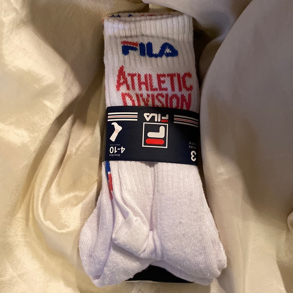~Fila~ Vintage Style 3 Pairs Crew Socks Set